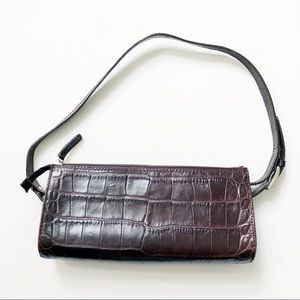 Vintage Leather Shoulder bag purse Talbots croc